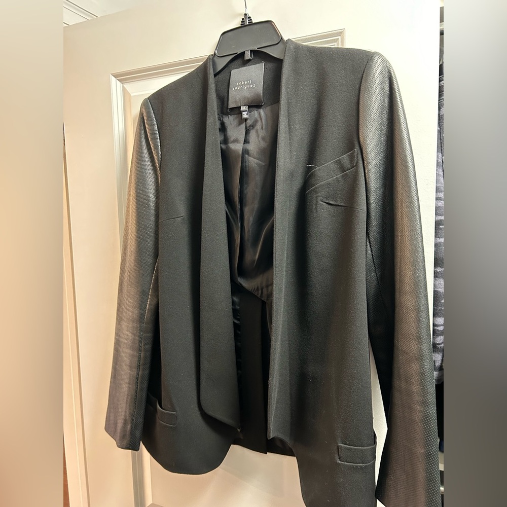 Robert Rodriguez blazer with leather sleeves Worn once